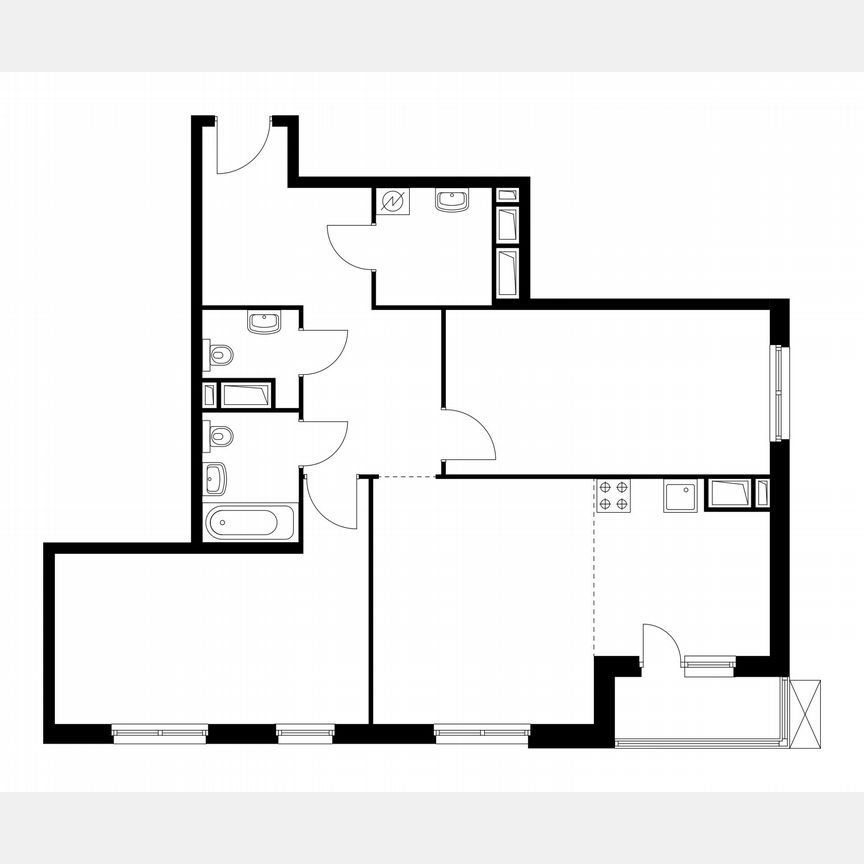 2-к. квартира, 87,6 м², 11/24 эт.