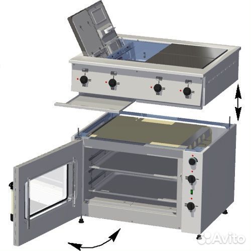 Плита пэ-0,48М с жарочным шкафом нерж сталь