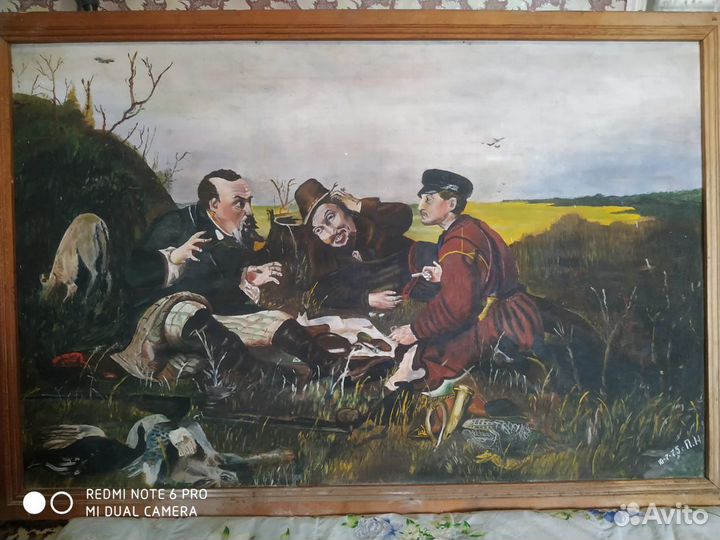 Картина охотники на привале