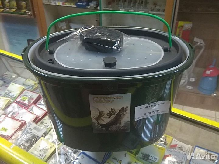 Кан для живца 8 л. (ведро, вкладыш-сетка)