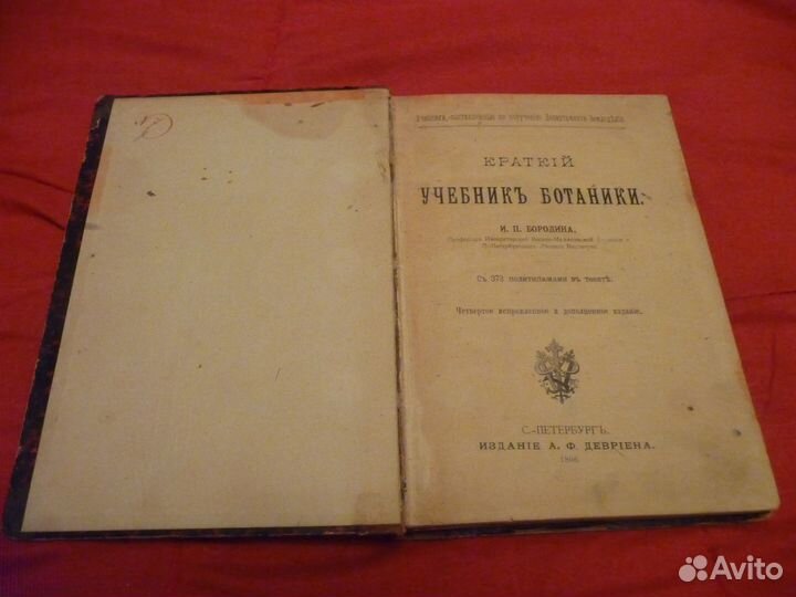 Краткий учебник ботаники И.П.Бородина 1896г