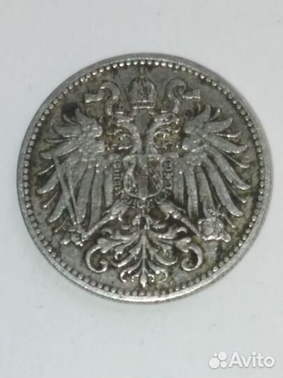 Монета Австро- Венгрия 10 геллеров ; 1910 год