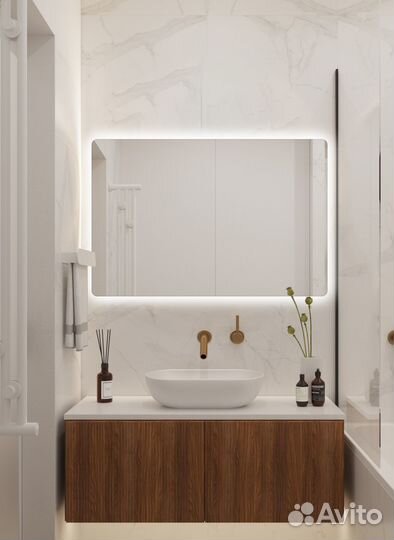 Круглое зеркало с Led подсветеой