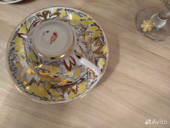 Чайная пара лфз золотые цветы