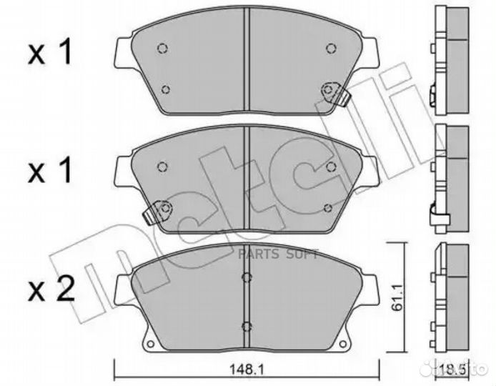 Metelli 22-0839-0 Колодки тормозные