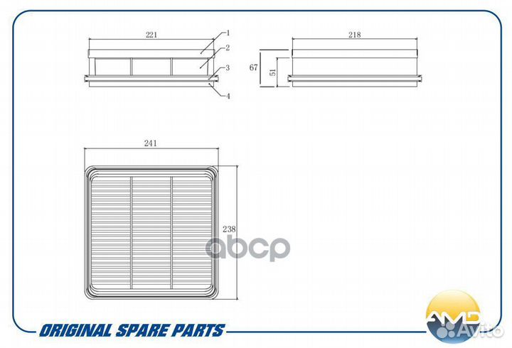 Фильтр воздушный mitsubishi (L 200 IV K 4T) (20