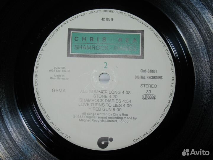 Chris Rea – Shamrock Diaries (LP, Club Ed.,Germany