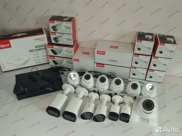Комплект видеонаблюдения 4\1Мп Dahua 13 камер zoom