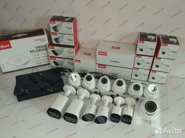 Комплект видеонаблюдения 4\1Мп Dahua 13 камер zoom