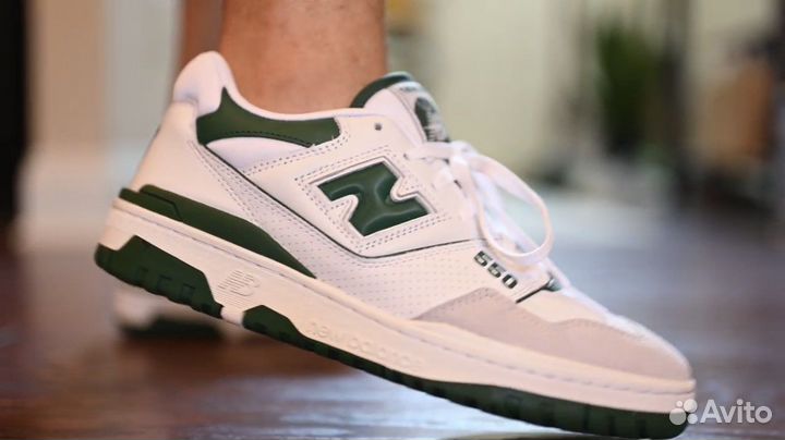 Кроссовки new balance 550 зелено-белые