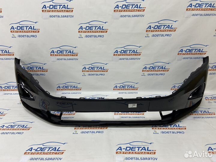 Бампер передний VW Polo Sedan 2021 (Черный)