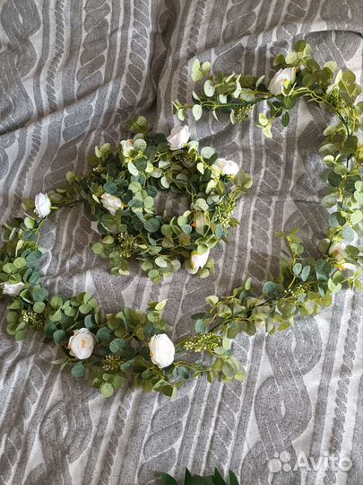 Лиана искусственная с розами 2шт