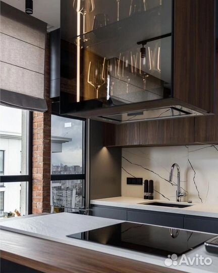 Графитовая кухня в современном стиле