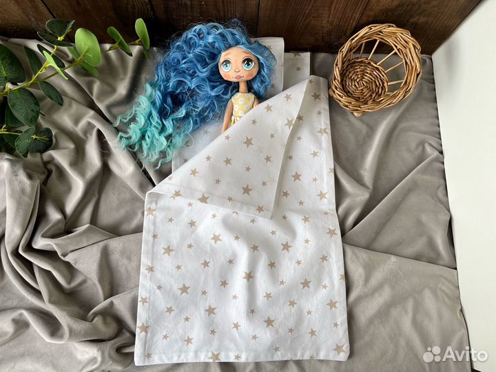 Комплект постельного для кукол до 40 см новый