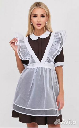 Белый школьный фартук