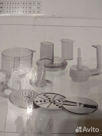 Запчасти мультимиксера кухонного комбайна Bosch