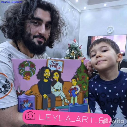 Портрет в стиле Симпсонов, Рик и Морти на холсте