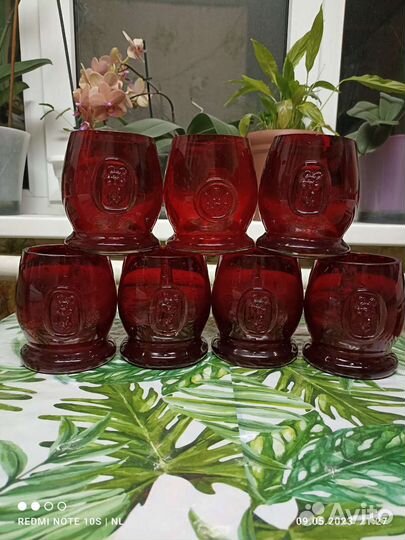 Кружка пивная олимпиада 80 ссср,рубиновая,0,5 литр