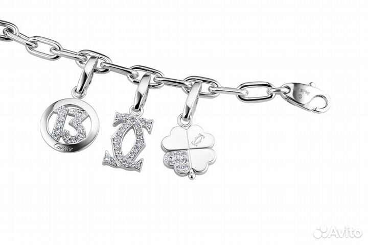 Браслет Cartier Nine - Charms White Gold Bracelet