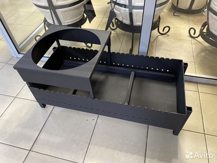 Мангал с печью под казан