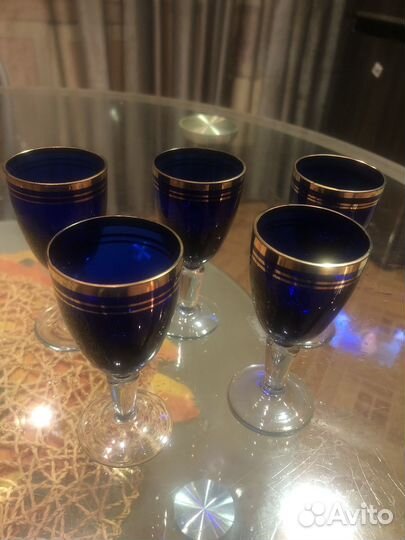 Стаканы и рюмки цветное стекло Богемия