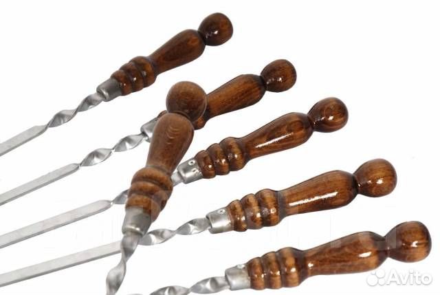 Шампуры профессиональные с деревянной ручкой