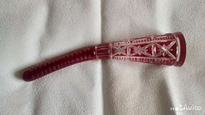 Рог из СССР 70х. 40 см. Рубиновый хрусталь