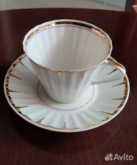 Чайная, кофейная пара костяной фарфор