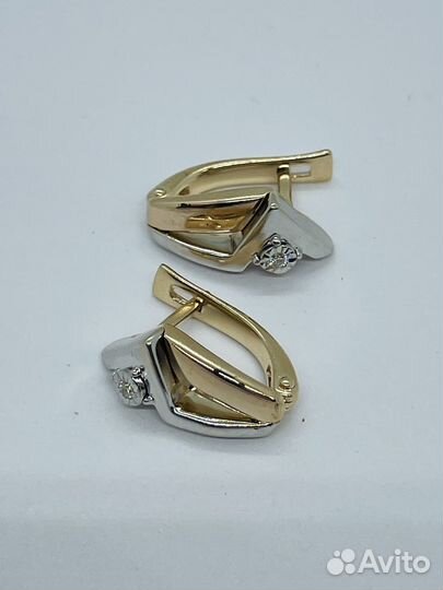 Золотые серьги Бриллиант 585