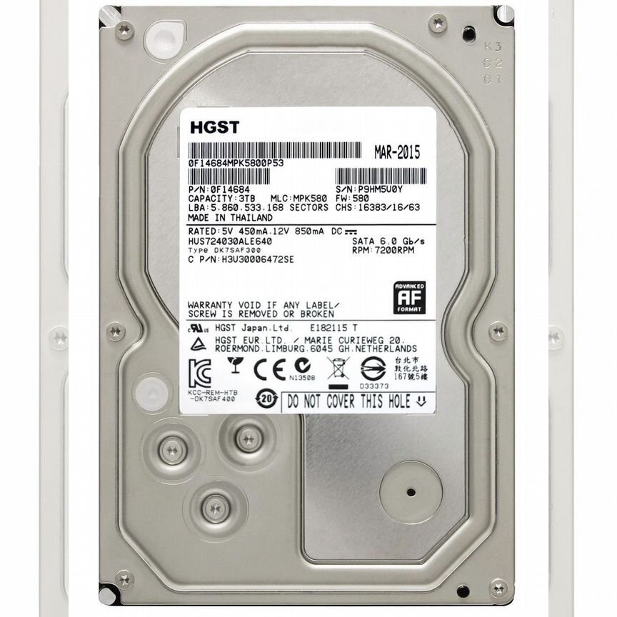 [HUS724030ALE640] Жесткий Диск Hitachi 3tb Sata3 Hus724030ale640