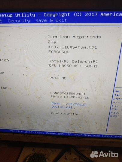 Материнская плата Asus X540SA + Блок питания