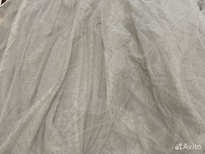 Шторы Тюль сетка 12,6 м серая