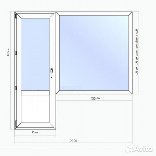 Балконный блок с дверью