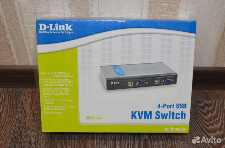 Переключатель для монитора, клавиатуры, мыши KVM