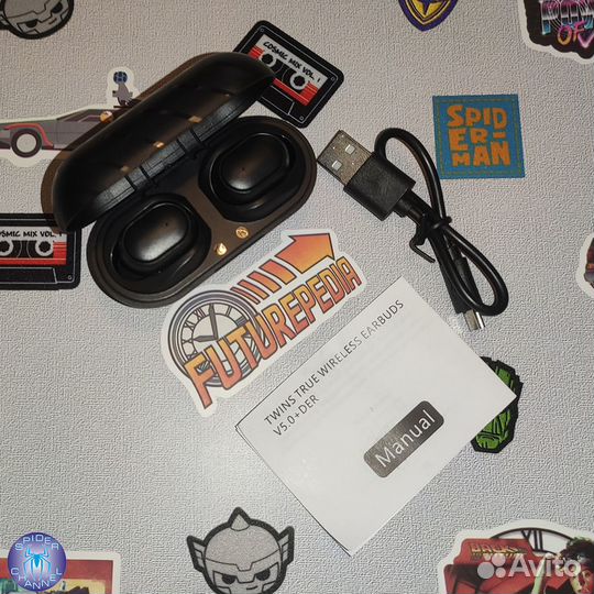 BT гарнитура TWS с power bank. Новая