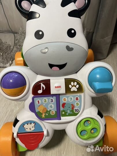 Ходунки каталка fisher price зебра