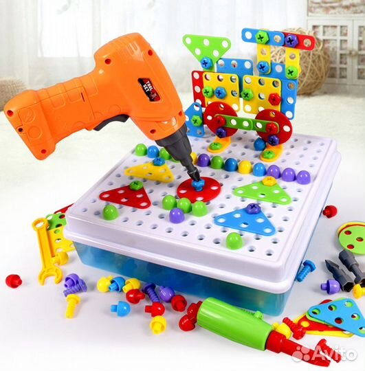 Конструктор Мозаика с шуруповертом 144 детали