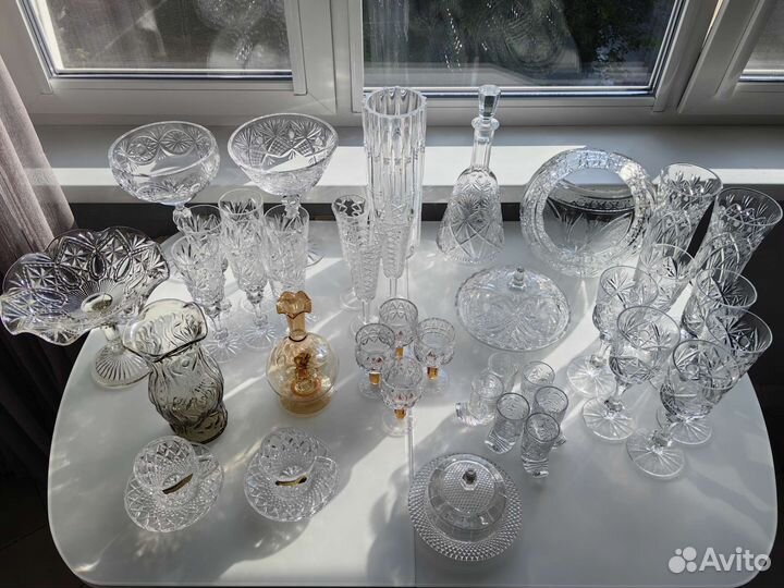 Хрусталь, стекло, СССР. Фужеры, вазы и др