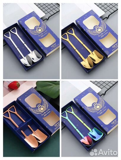 Набор десертных ложек Лопатка в подарочной коробке