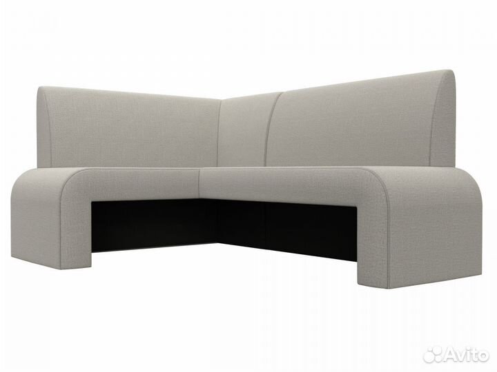 Диван кухонный угловой Кармен левый угол, рогожка, амур бежевый