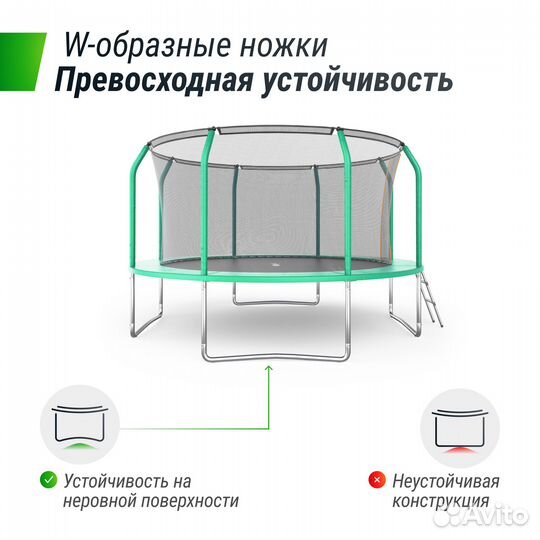 Батут unix Line supreme basic 12 ft (green)