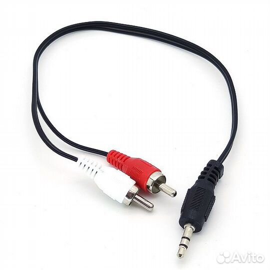 Кабель аудио (2RCA - штекер 3,5мм) 30см