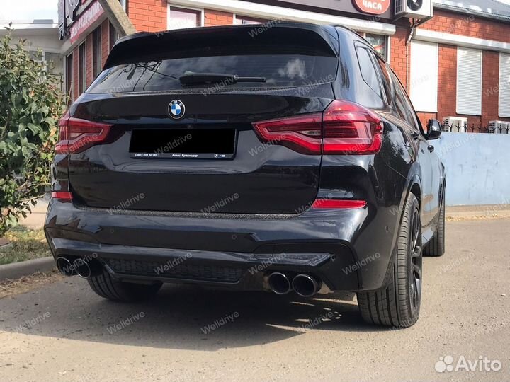 Диффузор BMW X3 G01 дорестайлинг черный глянец