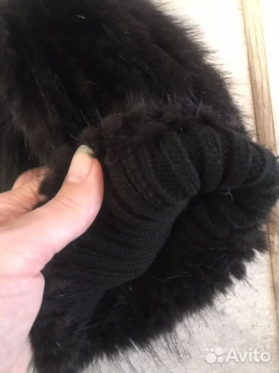 Шапка вязаная норка