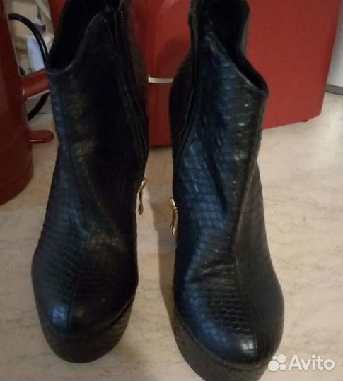 Ботильоны stiletto 37 р, эко кожа, без дефектов