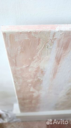 Картина абстрактная. 50х70. Розовый, белый