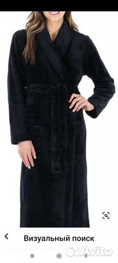 Чёрный махровый халат