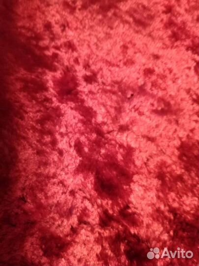 Ткань плюш советский алого цвета