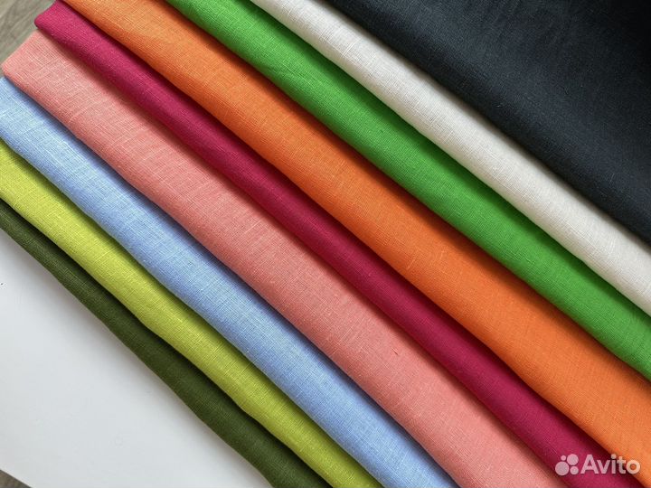 Ткань лён / льняная ткань/ яркий лён