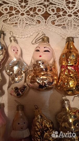 Ёлочные игрушки стекло СССР